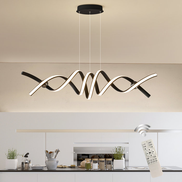 Annchen 2 Light Black LED Kitchen Island Pendant